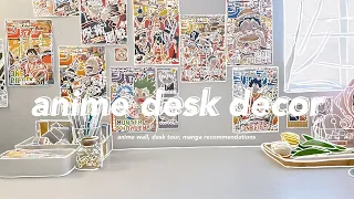 anime desk decor 🌈🧷 ー anime prints, desk tour, manga recommendations [ ft. kuuromiii ]