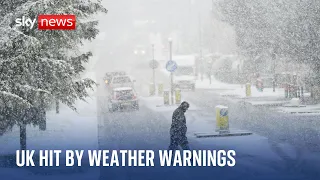 Heavy snow hits parts of Britain as UK weather warnings issued