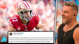 Nick Bosa Is Highest Paid Defensive Player In NFL History, 5 Years $170 MILLION | Pat McAfee Reacts