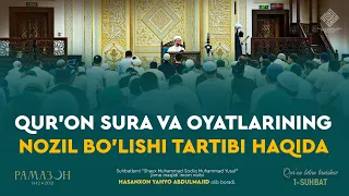 Qur'on sura va oyatlarining nozil bo'lishi tartibi haqida | Hasanxon Yahyo Abdulmajid