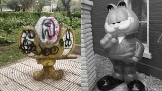 La estatua de Gaturro VS las estatuas de Garfield