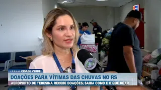 Aeroporto de Teresina recebe doações para vítimas das chuvas no RS; saiba como e o que doar