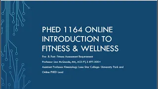 PHED 1164- Fitness Assessment Requirements- FALL 2020