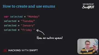 How to create and use enums – Swift for Complete Beginners