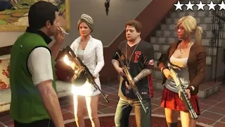 GTA 5 - Michael's Family VS Five Star COP BATTLE IN MICHAEL'S MANSION! (Amanda, Tracey and Jimmy)