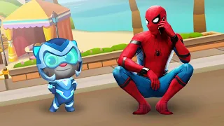 WHO IS THE BEST? TALKING TOM HERO ICE BOLT vs SPIDER-MAN? - LITTLE MOVIES 2020