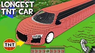 This is THE LONGEST TNT CAR in Minecraft! I found THE BIGGEST CAR of 999.999 TNT!
