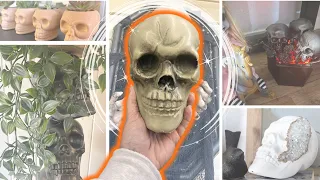 💀LOOK what I do with these Dollar Tree Skulls 💀Halloween DIY decor