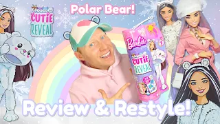 Barbie Cutie Reveal! 🤍🐻❄️ Winter Sparkle series! POLAR BEAR (Review, Restyle and LOOKBOOK!)