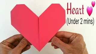 How to make an easy paper "💕Heart" under 2 minutes(A4 paper) - Valentine Origami for Beginners