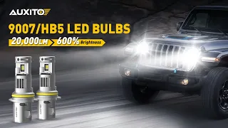 9007 LED Bulb 20000LM 100W Dual Hi/Lo HB5 Bulbs with 600% Brightness Xenon White