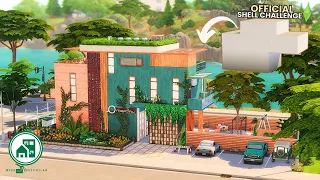 I tried the Official Sims 4 Shell Challenge | Earthy Modern Bldg 🌱 | No CC | Stop Motion Build