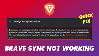 How to fix Brave Browser Sync Not Working
