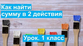 Урок. Как найти сумму в 2 действия. На больше. Математика 1 класс. #учусьсам