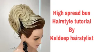 high spread bun hairstyle tutorial step by step done by kuldeep hairstylist