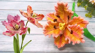 How to Make Beautiful Flower with Pipe Cleaner - Parrot tulip Pipe Cleaner - Chenille Wire flower