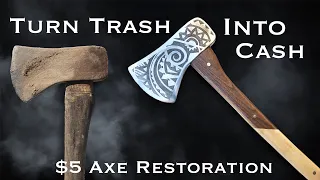 $5 Flea Market Rusty Axe Restoration. Woodworking & Metalworking.