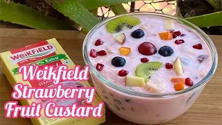 Weikfield Fruit Custard Recipe | Weikfield Strawberry Fruit Custard | Weikfield Custard Powder |
