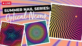 😵💅 Summer Nail Series 2023 PT2 : 🌀Neon Optical Illusion Nail Art 🌀| Maniology LIVE!