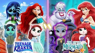 My talking Angela 2 | Ariel - Little Mermaid 🌊🐬 VS Teenage Kraken | cosplay