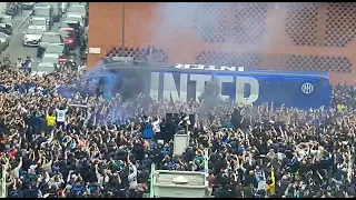 INTER ARRIVA A SAN SIRO PER LA SEMIFINALE DI CHAMPIONS.. BRIVIDI