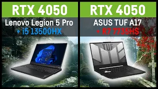 RTX 4050 140W (i5 13500HX) vs. RTX 4050 140W (Ryzen 7 7735HS) // Laptop