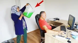 Slime Prank! KOCAMAN Kova Dolusu SLİME'I Kerem Kafasına ÇAKTIK, Ayşe BİG Pailful SLİME Upon Me Dump,