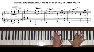 Ravel Sonatine 2nd movement Menuet Piano Tutorial