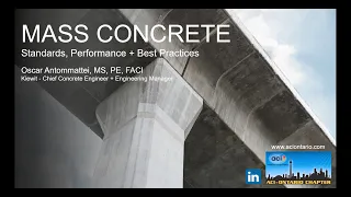 Mass Concrete: Standards, Performance and Best Practices - May 12, 2020