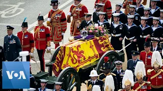 Queen's Coffin Carried to Westminster Abby for Funeral | VOA News