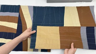 Look how beautifully these scraps are transformed into blocks using a sewing machine
