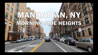 Morning Side Heights, Manhattan, NY - Driving Downtown 4K