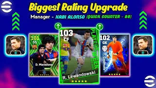 Biggest Ratings UPGRADE With Manager XABI ALONSO In eFootball 2024 Mobile