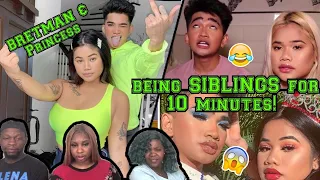 🥴🙄👀 ￼YIKES!! | bretman and princess being SIBLINGS for 10 minutes straight | REACTION