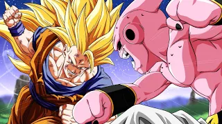 goku,vegeta and majin buu vs kid buu full fights amv