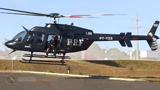 Helicóptero da PRF Bell 407 Decolando, Polícia Rodoviária Federal