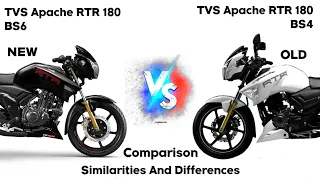 2020 TVS Apache RTR 180 BS6 VS BS4,side by side comparison ||price, features and specifications