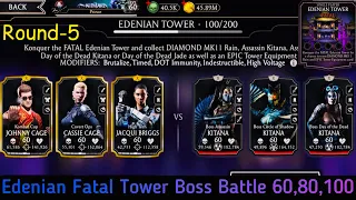 Edenian Fatal Tower Bosses battle 60,80,100 Fights + Reward | MK Mobile