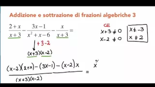 Somme e Sottrazioni tra Frazioni Algebriche 3