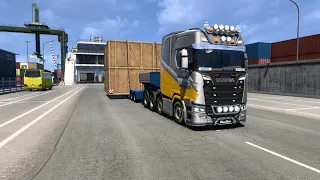 ETS 2 Abnormal wide load Scania V8 Brutal V8 49Ton