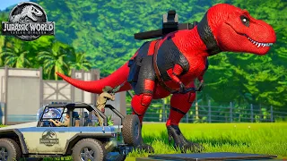 INDOMINUS Rex Vs T-REX Vs SPINOSAURUS Battle In Jurassic World Evolution |PRO 6 SPIDERMAN TEAM|