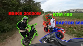 😈Rower 20000W😈 Wyścigi Ebike VS Yamaha VS KTM * Rower 120km/h😮  *