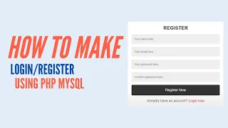 How To Make Login & Register Form With User & Admin Page Using PHP MySQL
