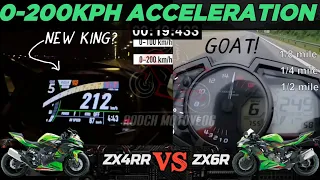 2023 Kawasaki ZX4RR 🆚️ Kawasaki ZX6R | 0-200kph Acceleration | Top Speed Attempt🔥🔥