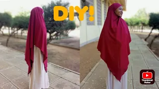 Jilbab tutorial | Khimar tutorial | How to cut and sew jilbab/khimar easily| DIY how to make khimar