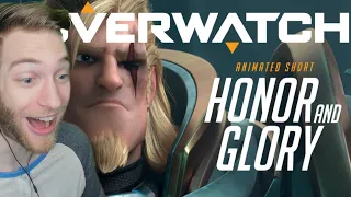 THE BEST ONE PERIOD!!! Reacting to "Honor and Glory" Overwatch Animated Short! Reinhardt!