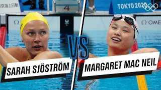 Sarah Sjöström 🆚 Margaret Mac Neil - 100m butterfly | Head-to-head