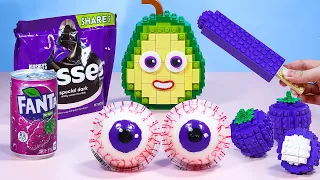 Lego PURPLE FOOD Desserts : Animation Mukbang - Stop Motion Cooking & ASMR Video