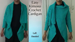 Kimono Crochet Drape Front Cardigan | Left Handed