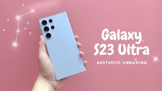 Samsung Galaxy S23 Ultra Sky Blue aesthetic unboxing | accessories, cases